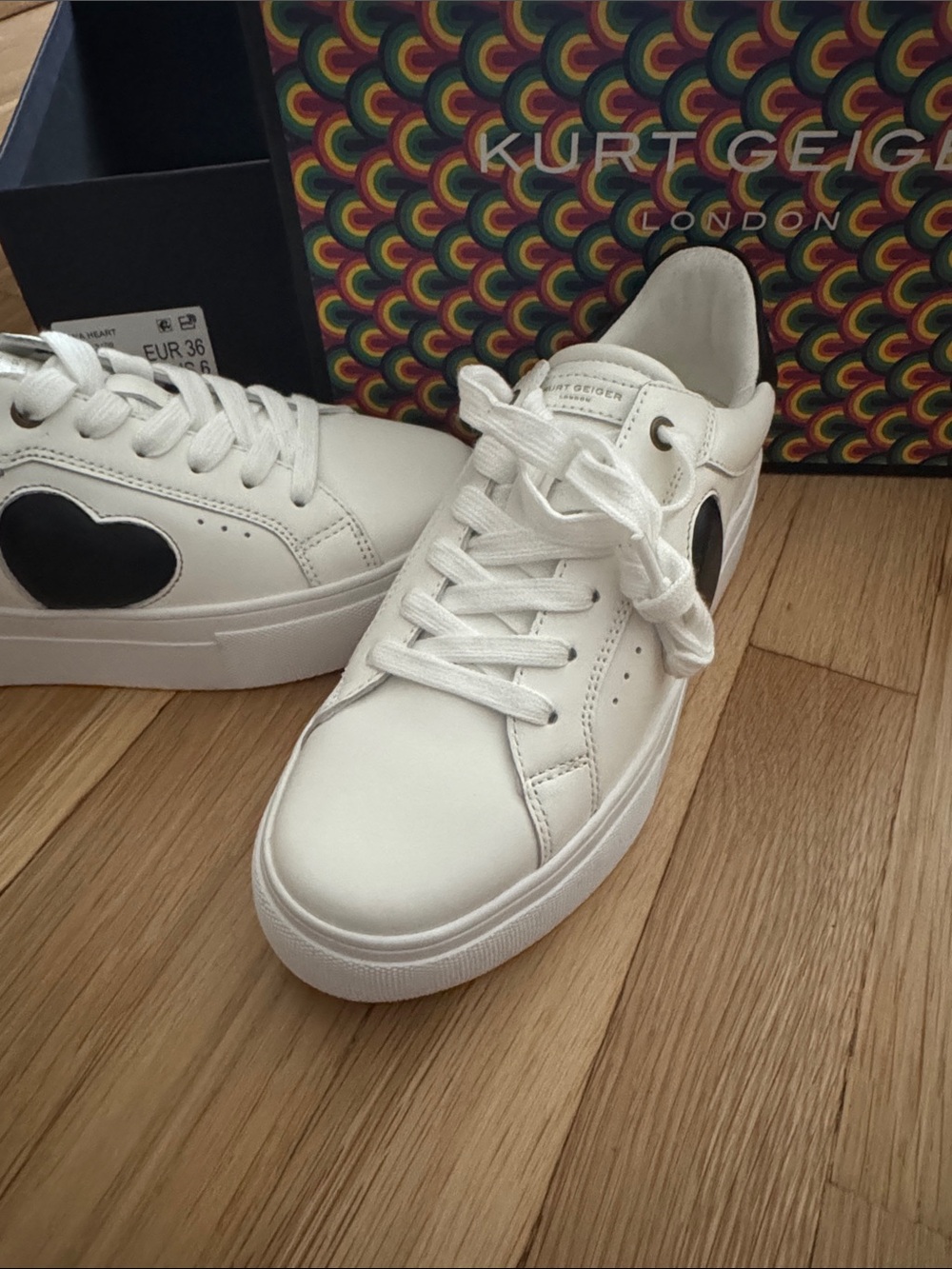 Kurt Geiger Lana Heart Sneakers size 6